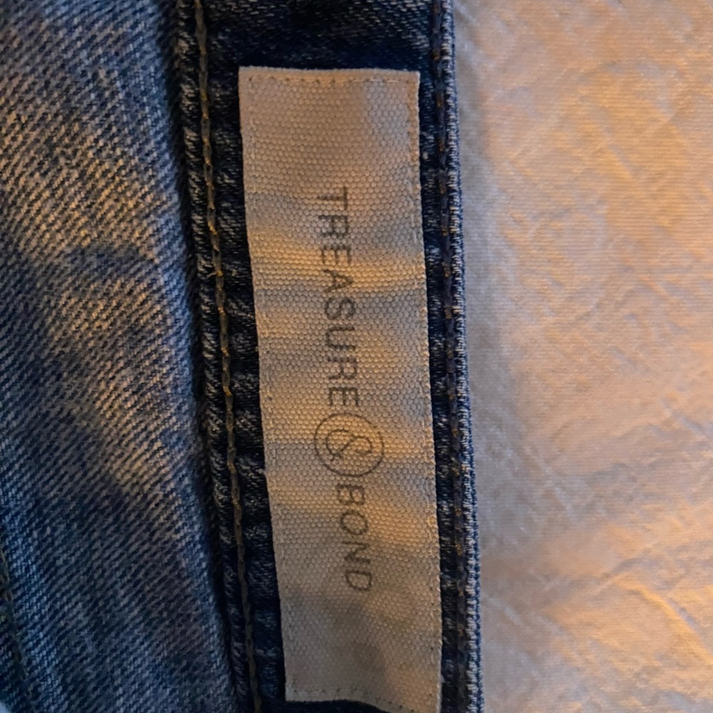 Treasure & Bond Blue Distressed Denim Jean Shorts - Picture 4 of 7